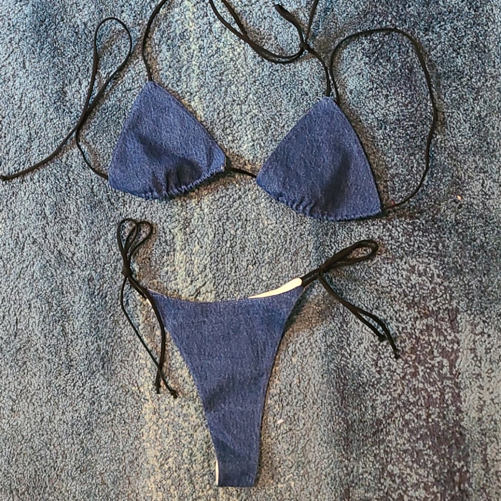 American/Los Angeles Apparel Denim String Bikini